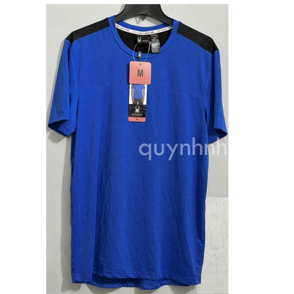 Brand new Spyder active men tee shorts sleeve BLUE - Picture 2 of 5
